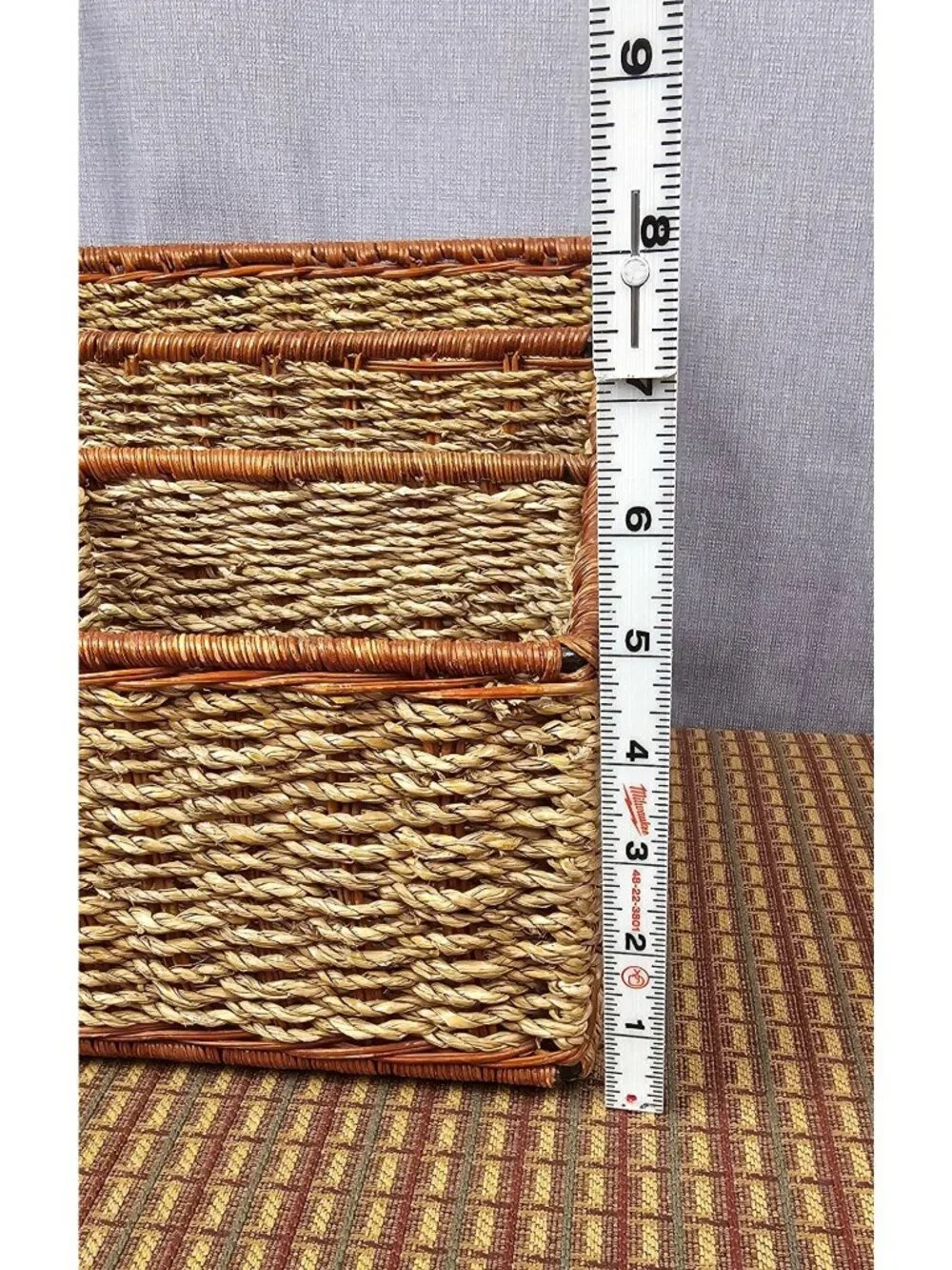 Woven Seagrass Basket With 5 Compartments For Storage & Organization 12